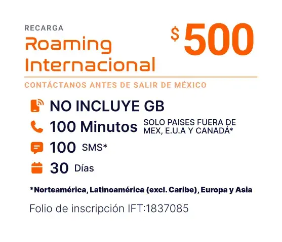 ROAMING INTERNACIONAL (NO DATOS)
