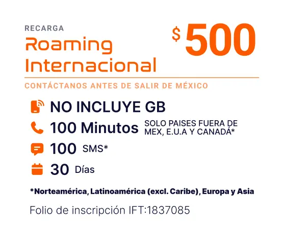 ROAMING INTERNACIONAL (NO DATOS)